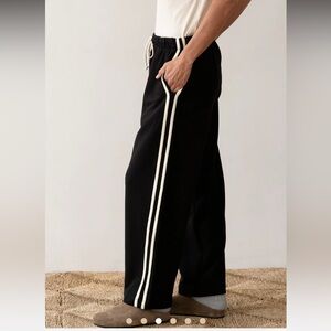 The Eco-Terry Stripe Crop Pant - Donni.